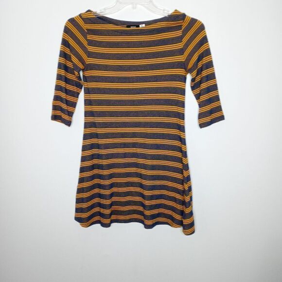 Bdg Urban Outfitters Blue Yellow Stripe Mini Dress Size Small - Picture 2 of 6